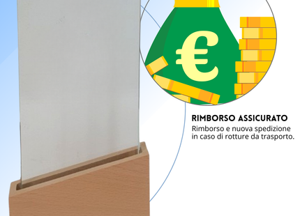 Trofeo in cristallo personalizzato 14x25x4 cm | Cod. 25.627L