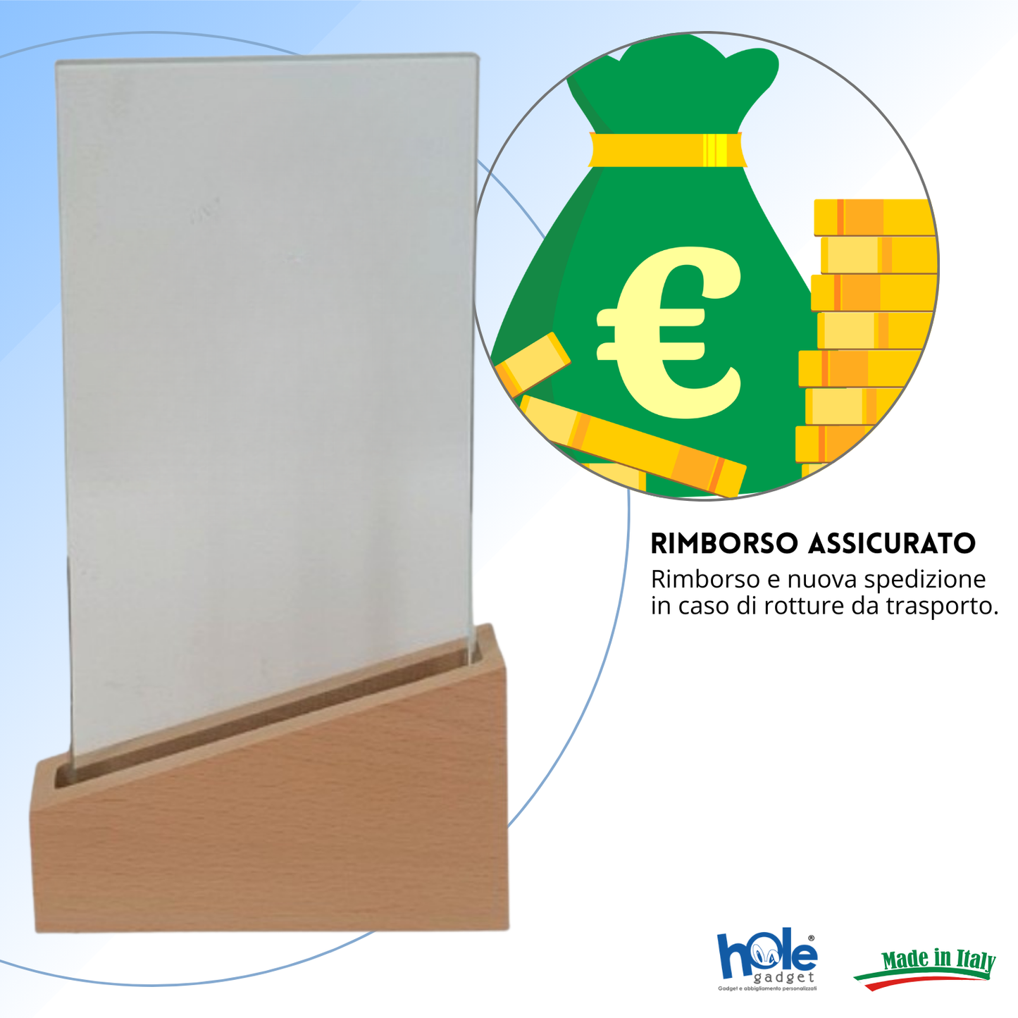 Trofeo in cristallo personalizzato 14x25x4 cm | Cod. 25.627L