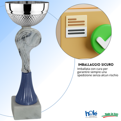 Coppa da 21 cm con tazza in metallo e base in marmo | Cod. 13.463S