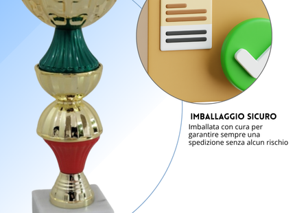 Coppa da 21 cm in metallo con base in marmo | Cod. 13.411G