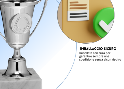 Coppa da 13 cm Silver in ABS con base in marmo | Cod. 13.293