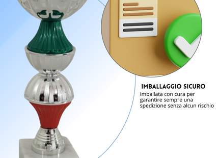 Coppa da 20 cm in metallo con base in marmo | Cod. 13.412S