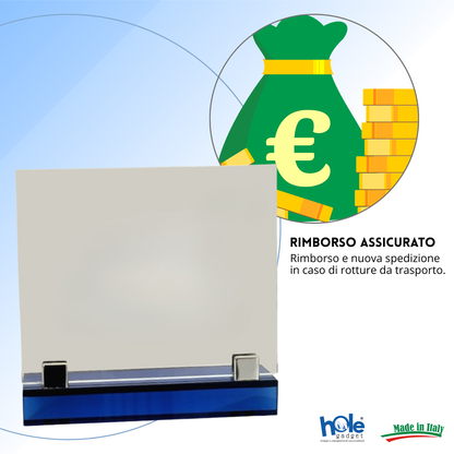 Trofeo in cristallo personalizzato 24x23x0,8 cm | Cod. 25.627R
