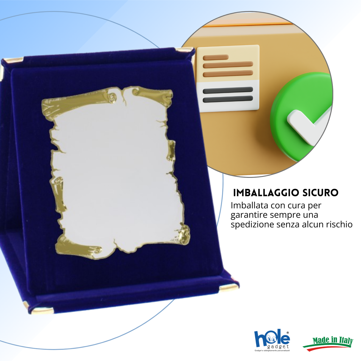 Targa personalizzata con astuccio 19x23 cm | Cod. 19.17.19B