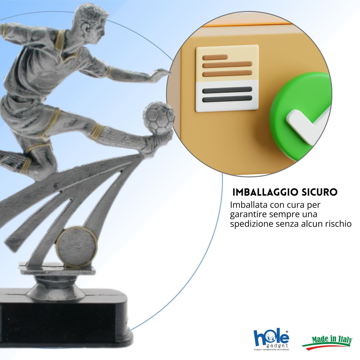 Premio calcistico da 23 cm personalizzato | Cod. 14.500A