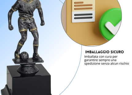 Premio calcistico femminile da 19 cm personalizzato | Cod. 14.506A