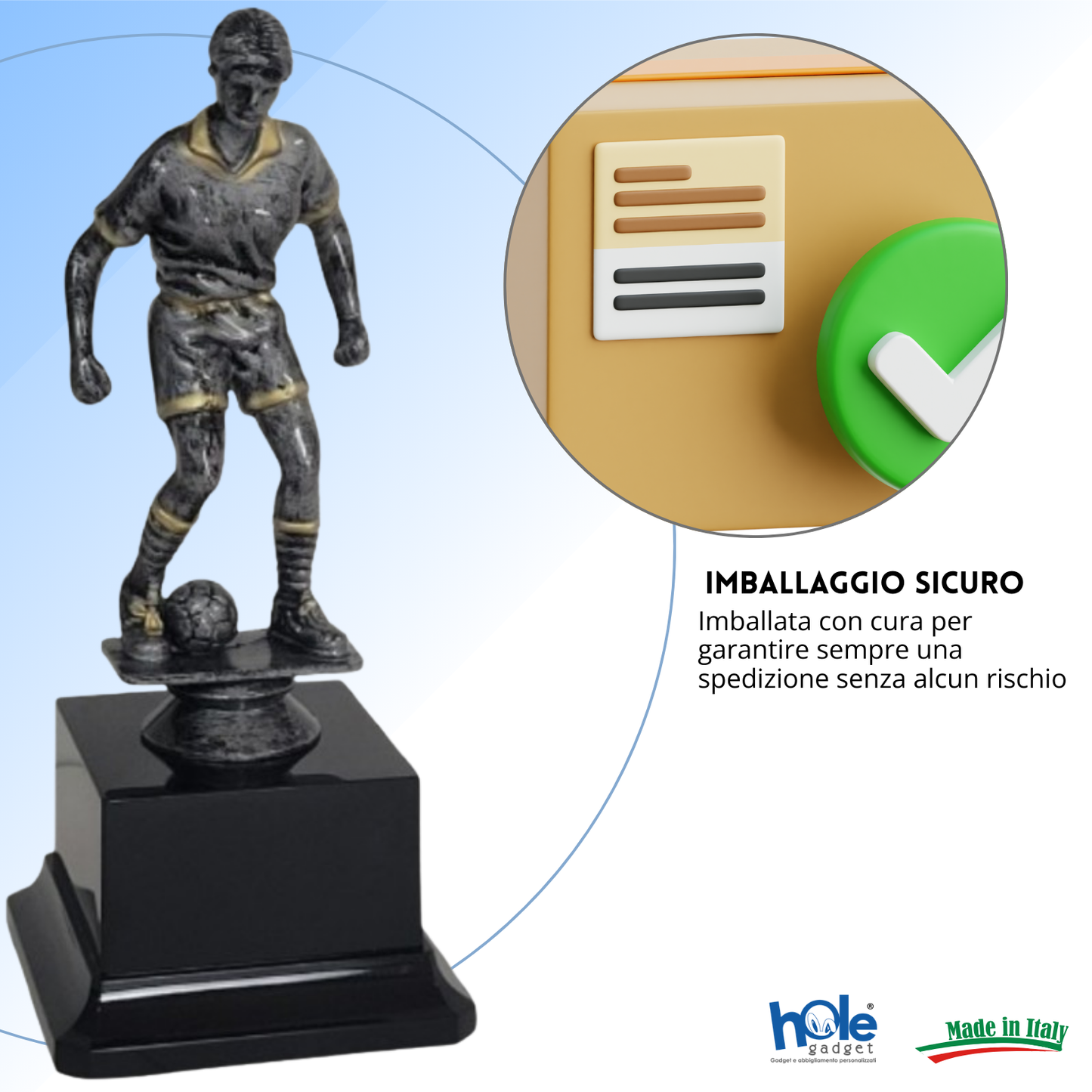 Premio calcistico femminile da 19 cm personalizzato | Cod. 14.506A