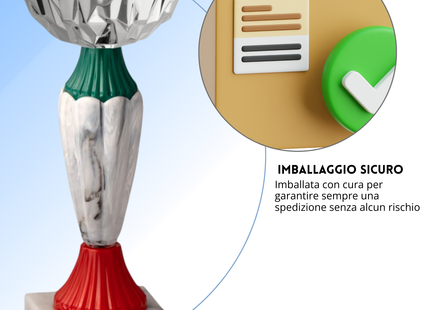 Coppa da 17 cm con tazza in metallo e base in marmo | Cod. 13.393S
