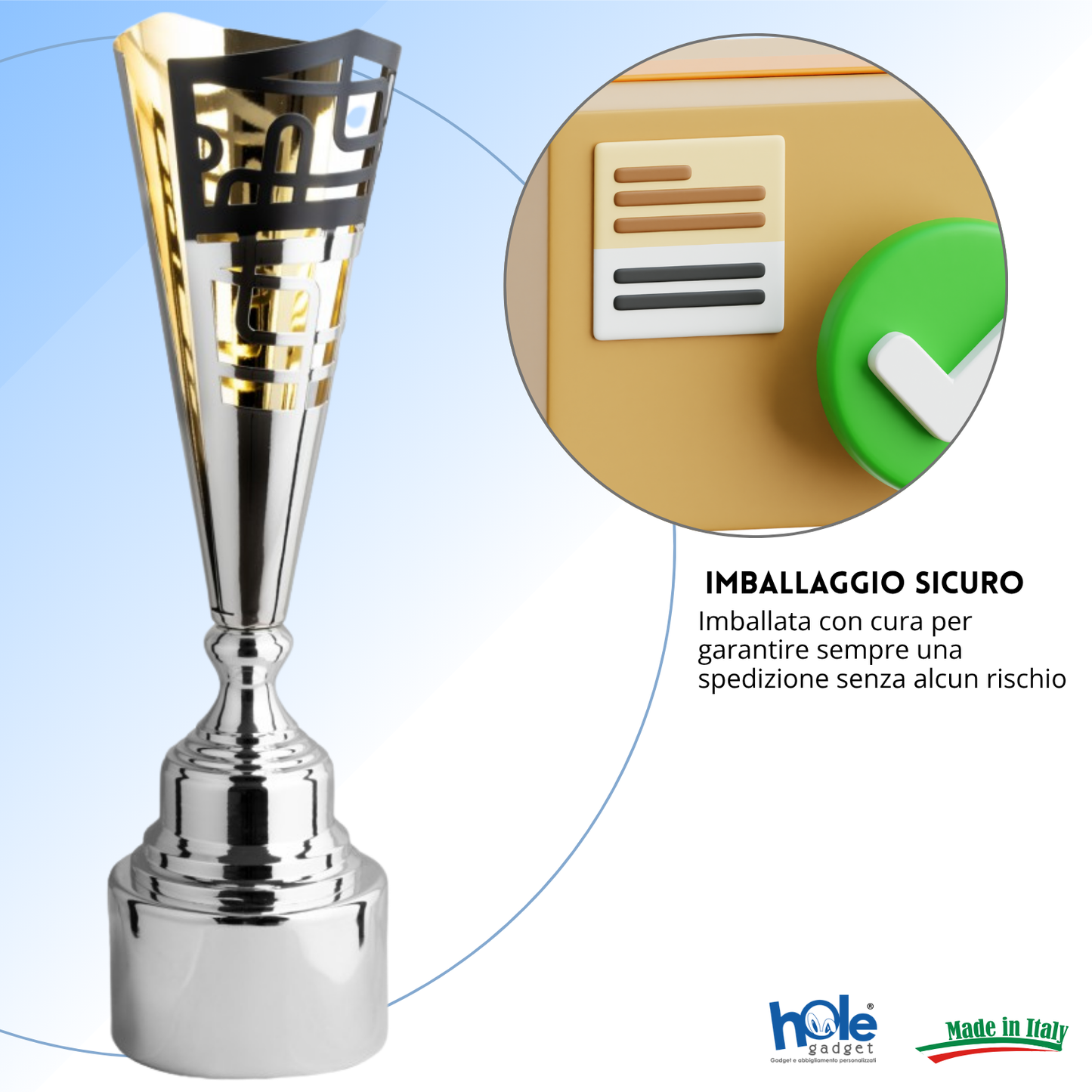 Trofeo in metallo da 56 cm peso da 2,1 Kg. | Cod. 3.123