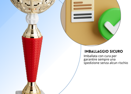 Coppa da 26 cm in metallo con base in marmo | Cod. 13.403G