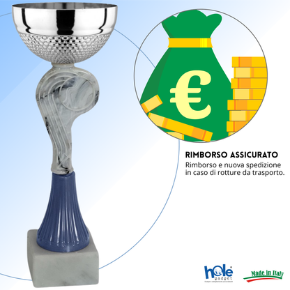 Coppa da 22 cm con tazza in metallo e base in marmo | Cod. 13.462S