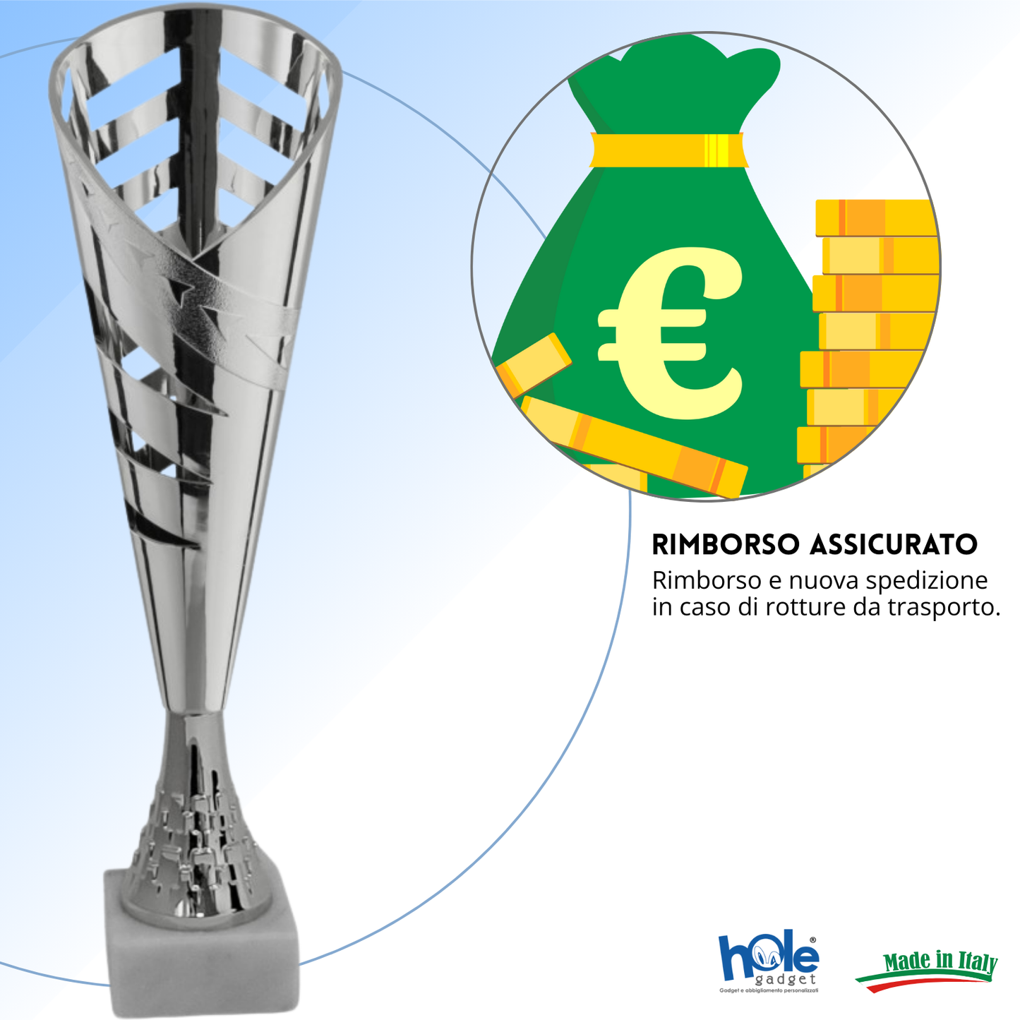 Coppa da 33 cm in ABS con base in marmo | Cod. 13.192S