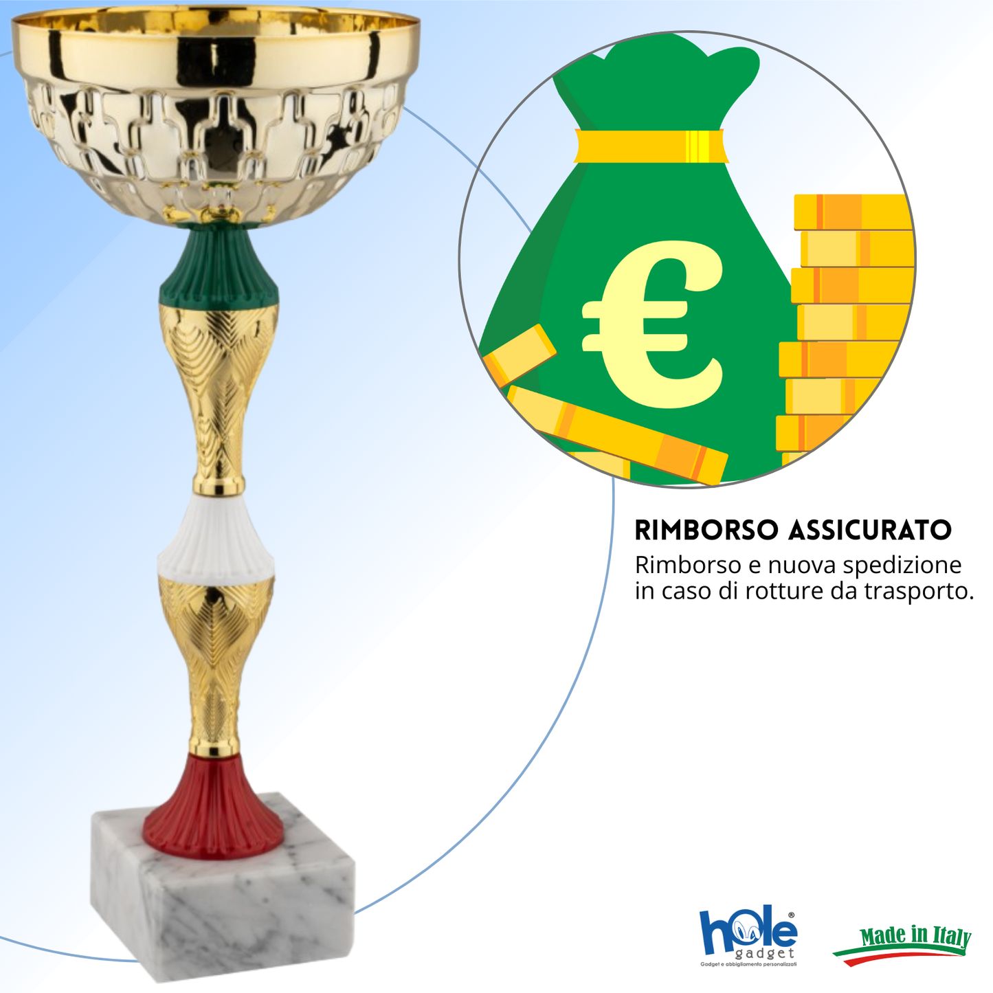 Coppa da 24 cm in ABS con base in marmo | Cod. 12.945G