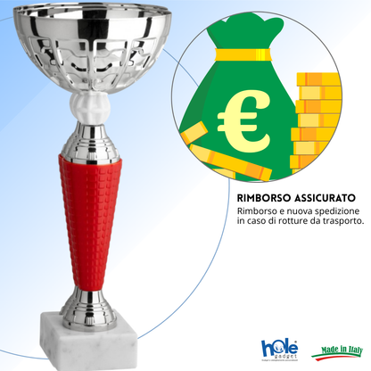 Coppa da 28 cm in metallo con base in marmo | Cod. 13.402S