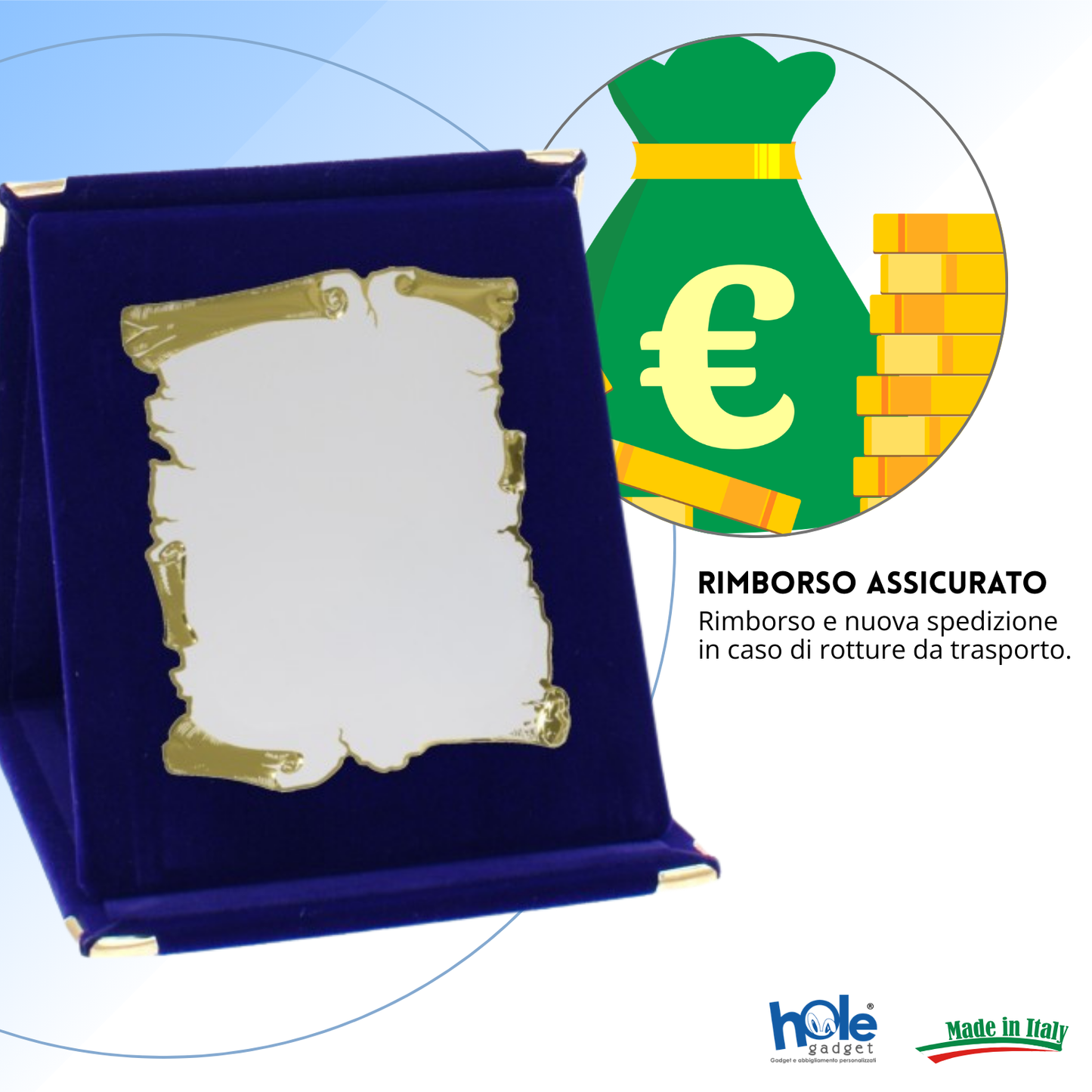 Targa personalizzata con astuccio 21x26 cm | Cod. 19.17.21B
