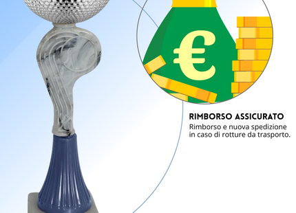 Coppa da 23 cm con tazza in metallo e base in marmo | Cod. 13.461S