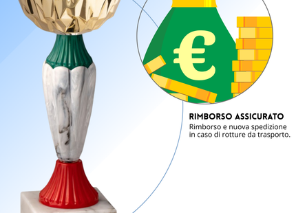 Coppa da 19 cm con tazza in metallo e base in marmo | Cod. 13.391G