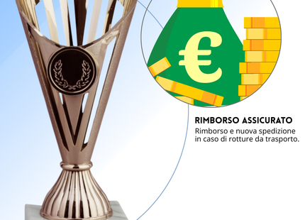 Coppa da 17 cm Bronzo in ABS con base in marmo | Cod. 13.023B