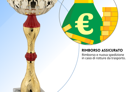 Coppa da 22 cm in metallo con base in marmo | Cod. 13.245G