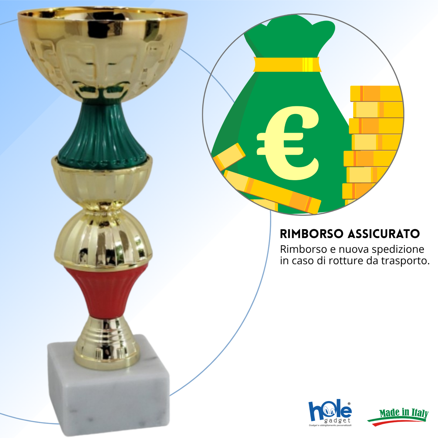 Coppa da 19 cm in metallo con base in marmo | Cod. 13.413G