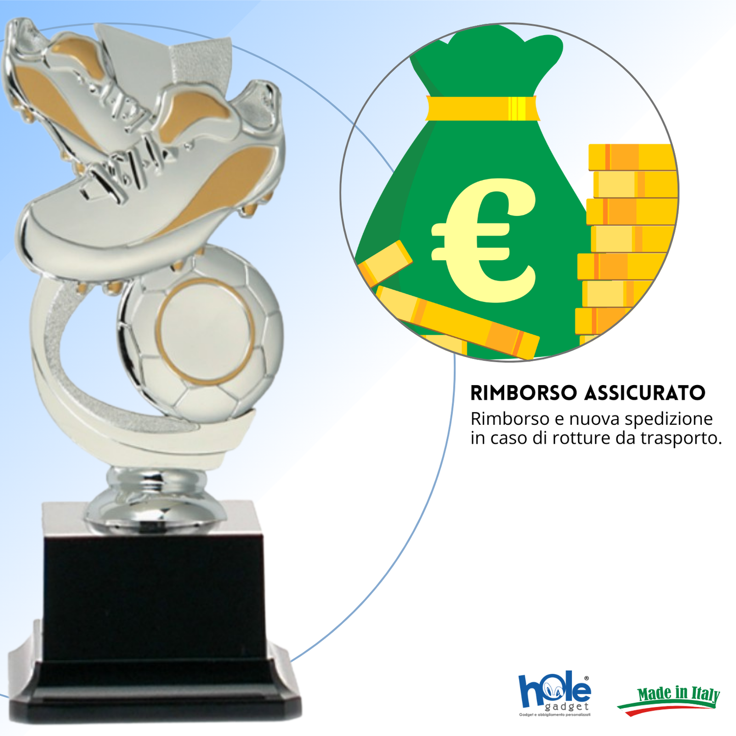 Premio calcistico da 18 cm personalizzato | Cod. 14.501A.6