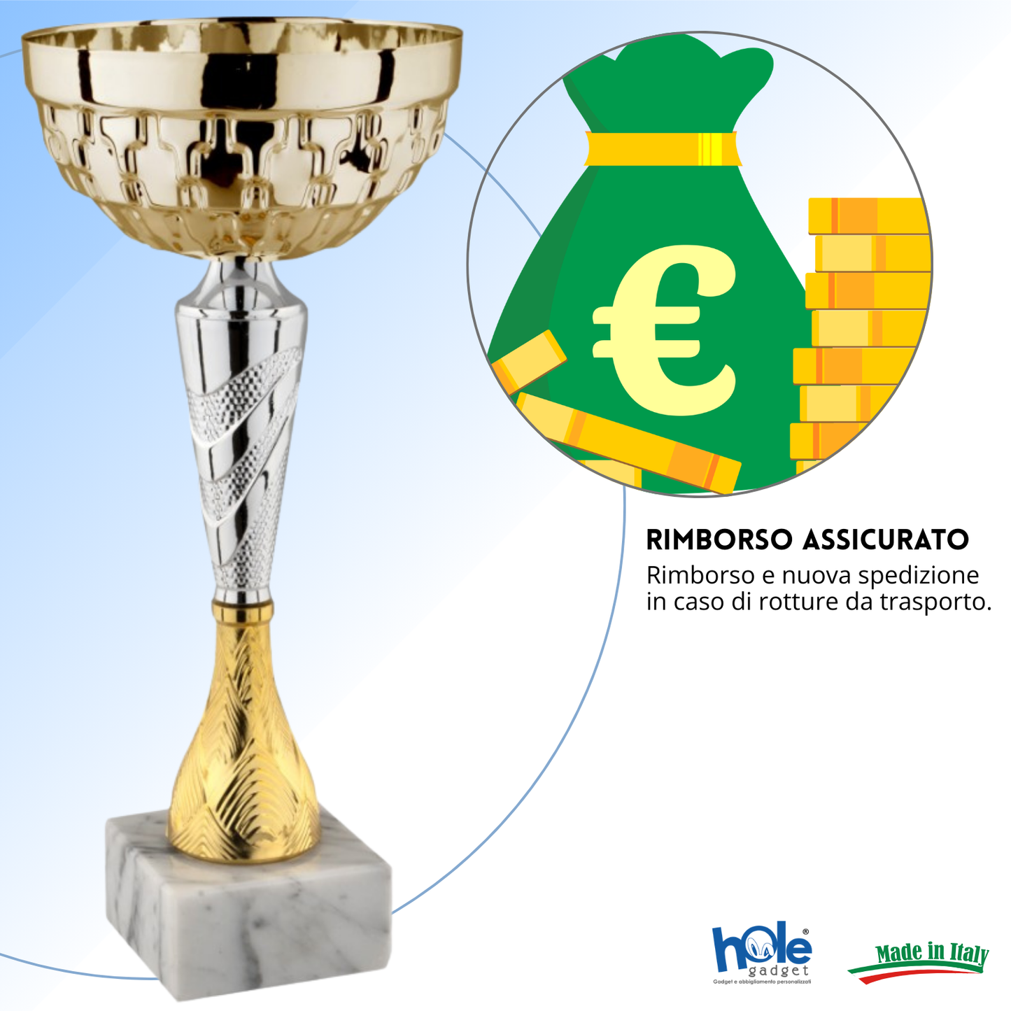 Coppa da 24 cm con tazza in metallo e base in marmo | Cod. 13.543G (Copia)