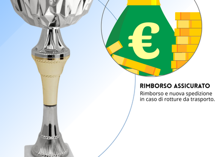 Coppa da 21 cm con tazza in metallo e base in marmo | Cod. 13.593S