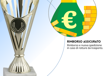 Coppa da 17 cm Oro in ABS con base in marmo | Cod. 13.021G