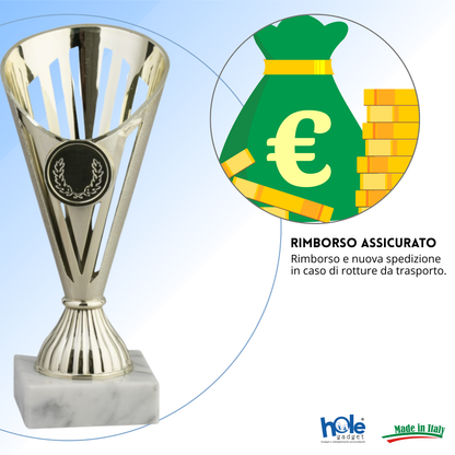 Coppa da 17 cm Oro in ABS con base in marmo | Cod. 13.021G