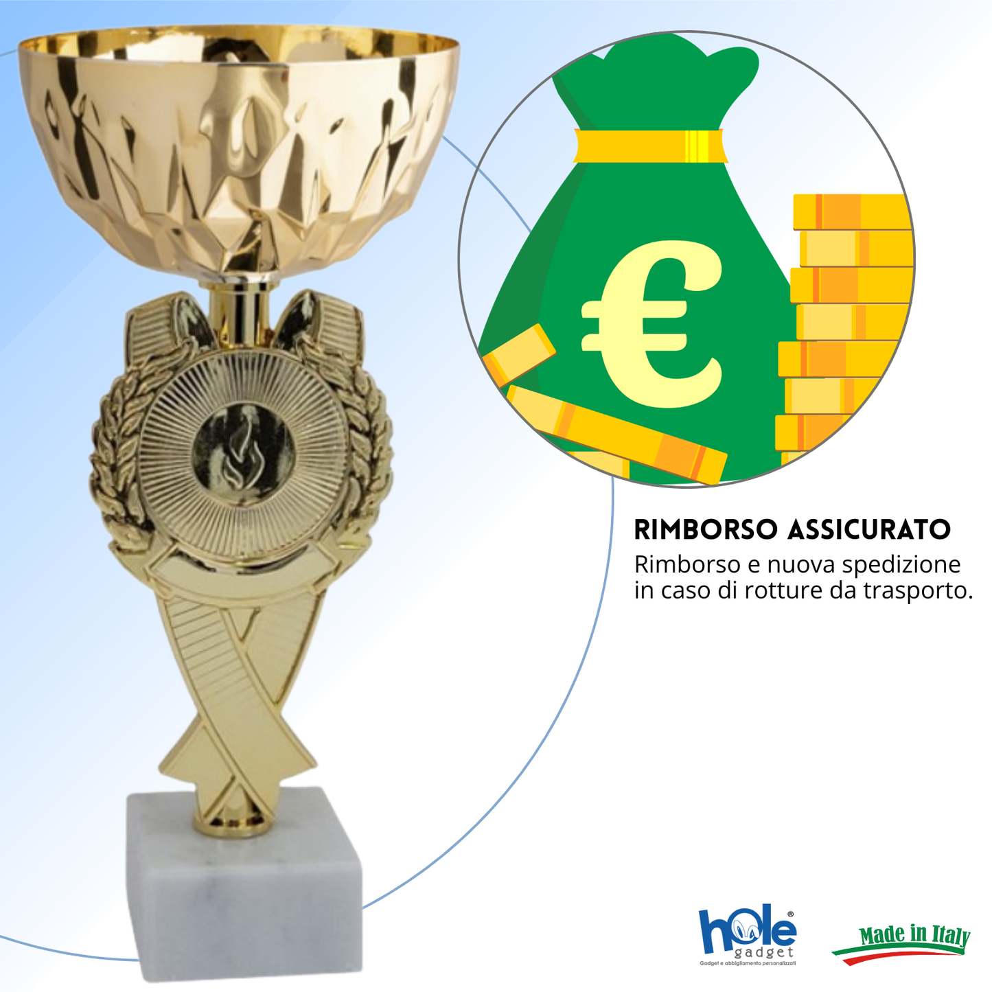 Set di 4 premiazioni 23 - 22 - 21 - 20 cm | Cod. 13.609G