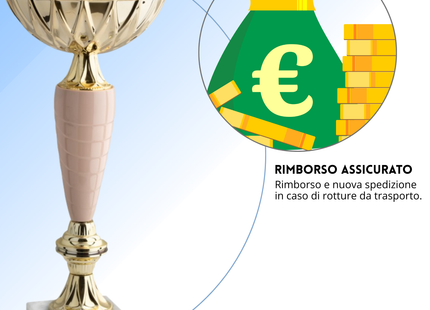 Coppa da 35 cm in metallo con base in marmo | Cod. 13.011G