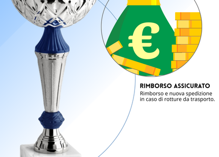 Coppa da 25 cm con tazza in metallo e base in marmo | Cod. 13.582S
