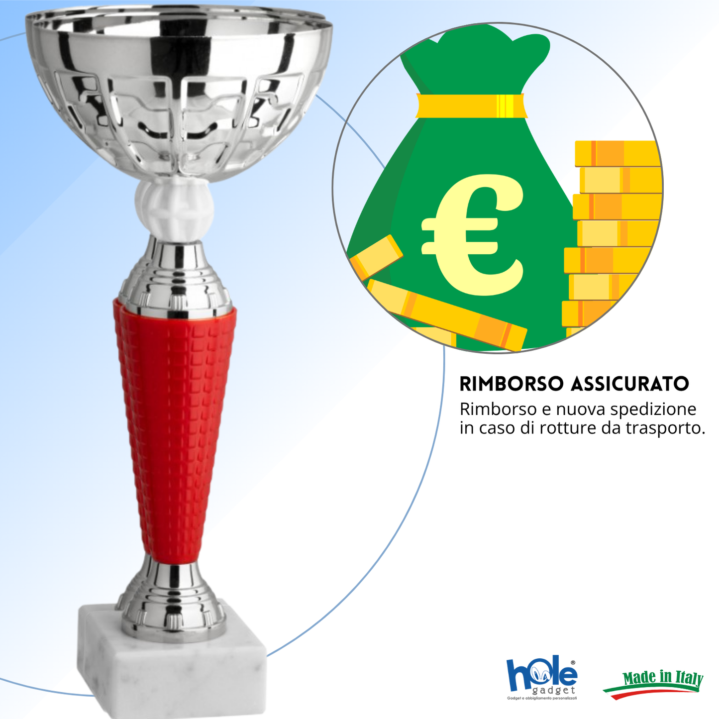 Coppa da 24 cm in metallo con base in marmo | Cod. 13.404S