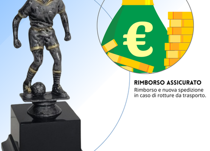 Premio calcistico femminile da 19 cm personalizzato | Cod. 14.506A