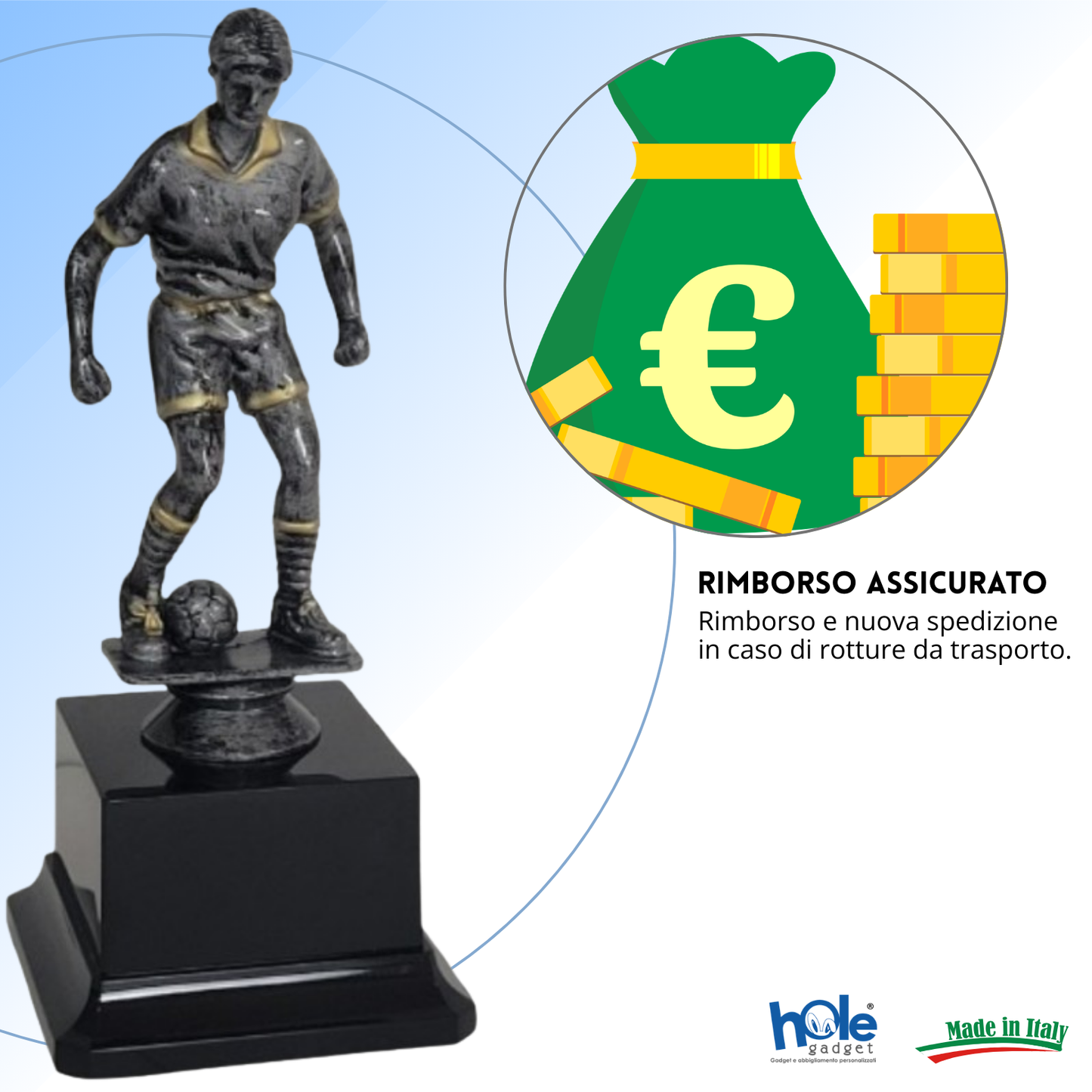 Premio calcistico femminile da 19 cm personalizzato | Cod. 14.506A