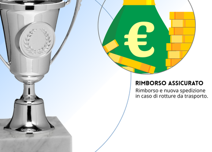 Coppa da 13 cm Silver in ABS con base in marmo | Cod. 13.293