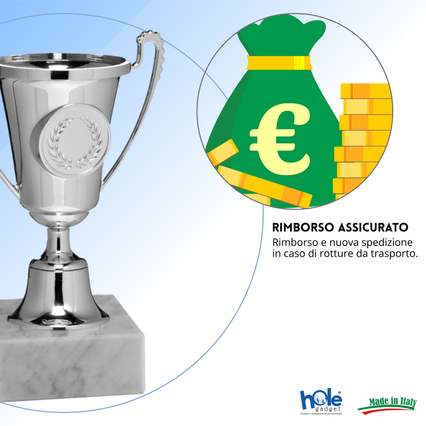 Coppa da 16 cm Silver in ABS con base in marmo | Cod. 13.291