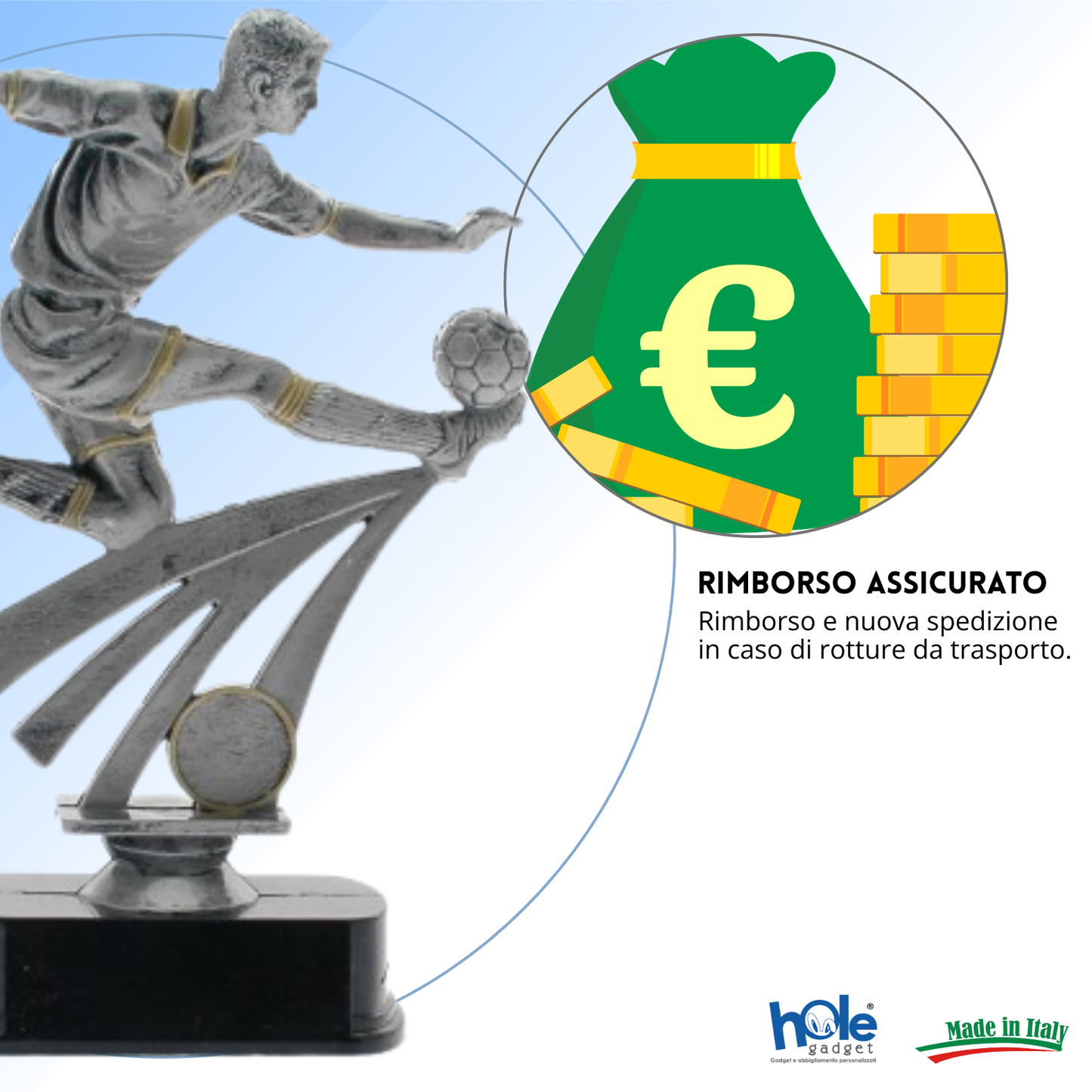 Premio calcistico da 23 cm personalizzato | Cod. 14.500A