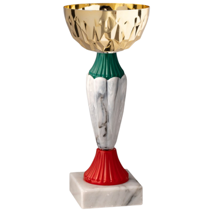 Coppa da 18 cm con tazza in metallo e base in marmo | Cod. 13.392G