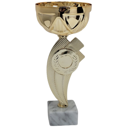 Coppa da 21 cm Oro in ABS con base in marmo | Cod. 13.214G