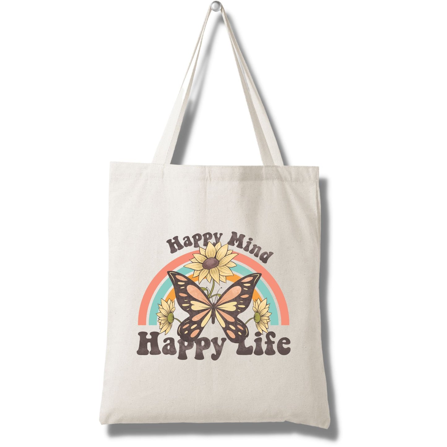 Shopping bag aesthetic 100% cotone naturale | Mod. Happy mind