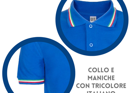 Polo personalizzate unisex con tricolore italiano | Cod. BS200