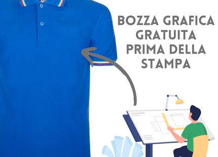 Polo personalizzate unisex con tricolore italiano | Cod. BS200