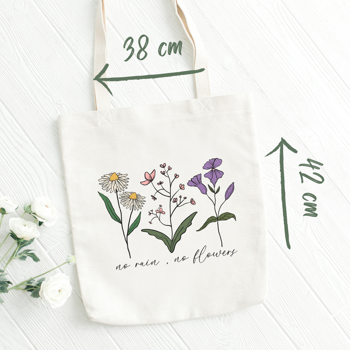 Shopping bag aesthetic 100% cotone naturale | Mod. Flower 1