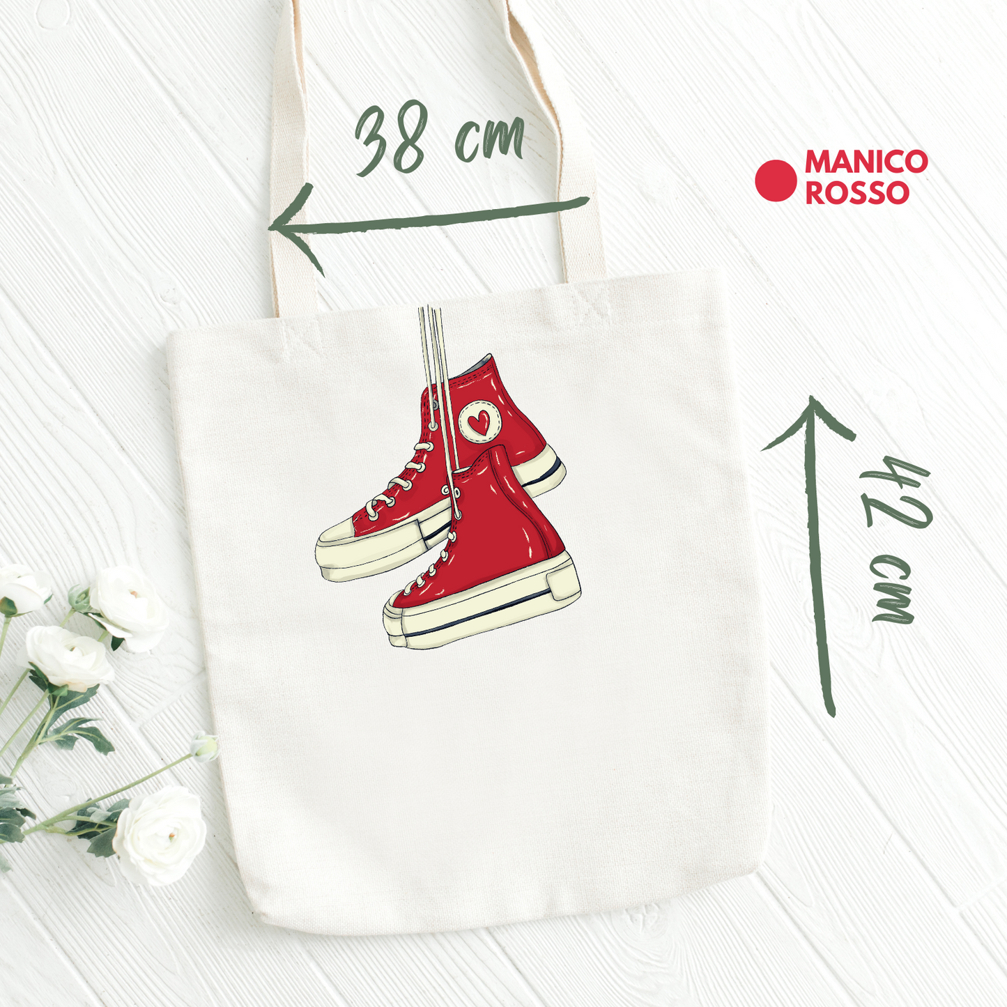 Shopping bag aesthetic 100% cotone naturale | Mod. Sneakers