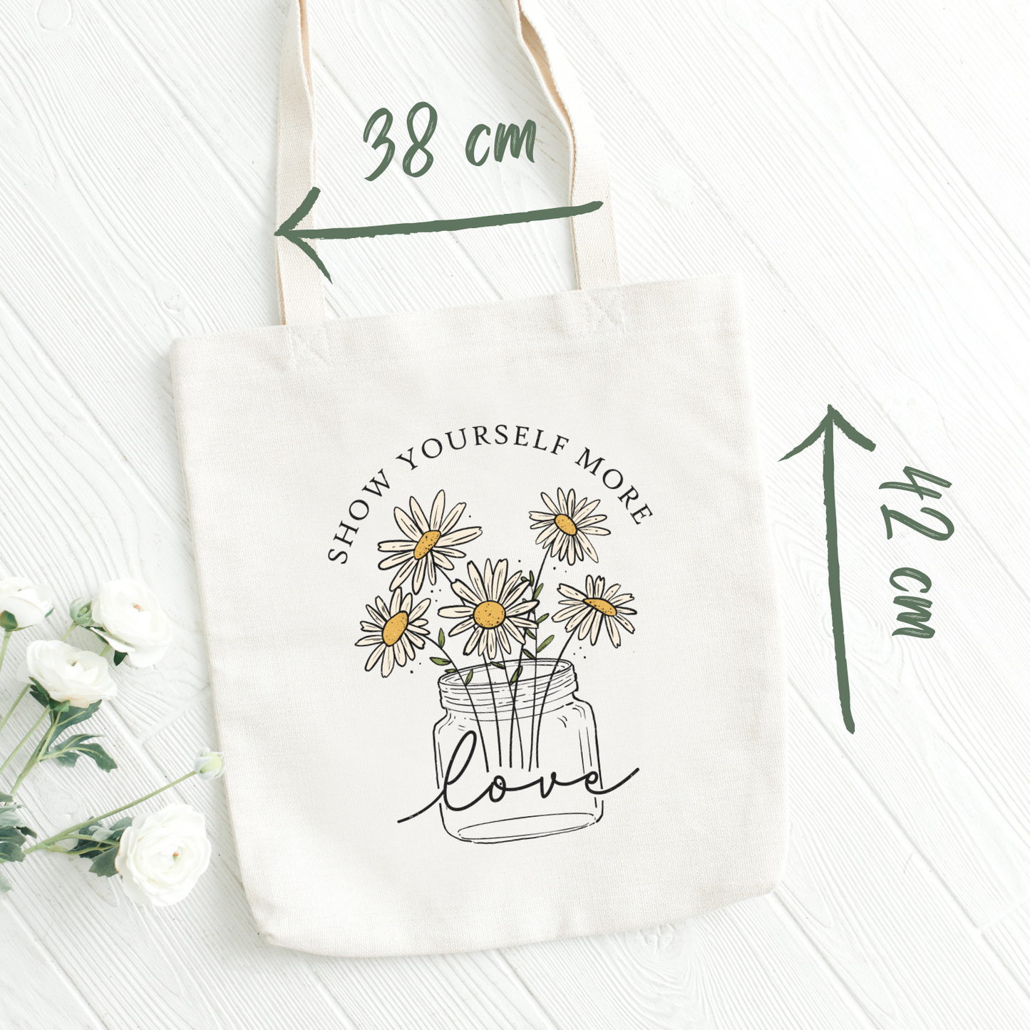 Shopping bag aesthetic 100% cotone naturale | Mod. Flower 3