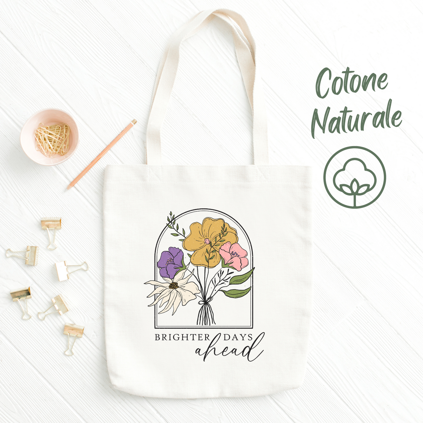 Shopping bag aesthetic 100% cotone naturale | Mod. Flower 2
