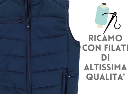Gilet smanicato da lavoro personalizzato con ricamo