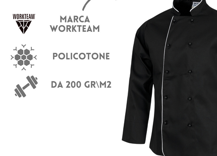 Casacca cuoco con ricamo