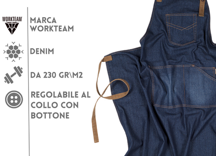 Grembiule jeans ristorante personalizzato